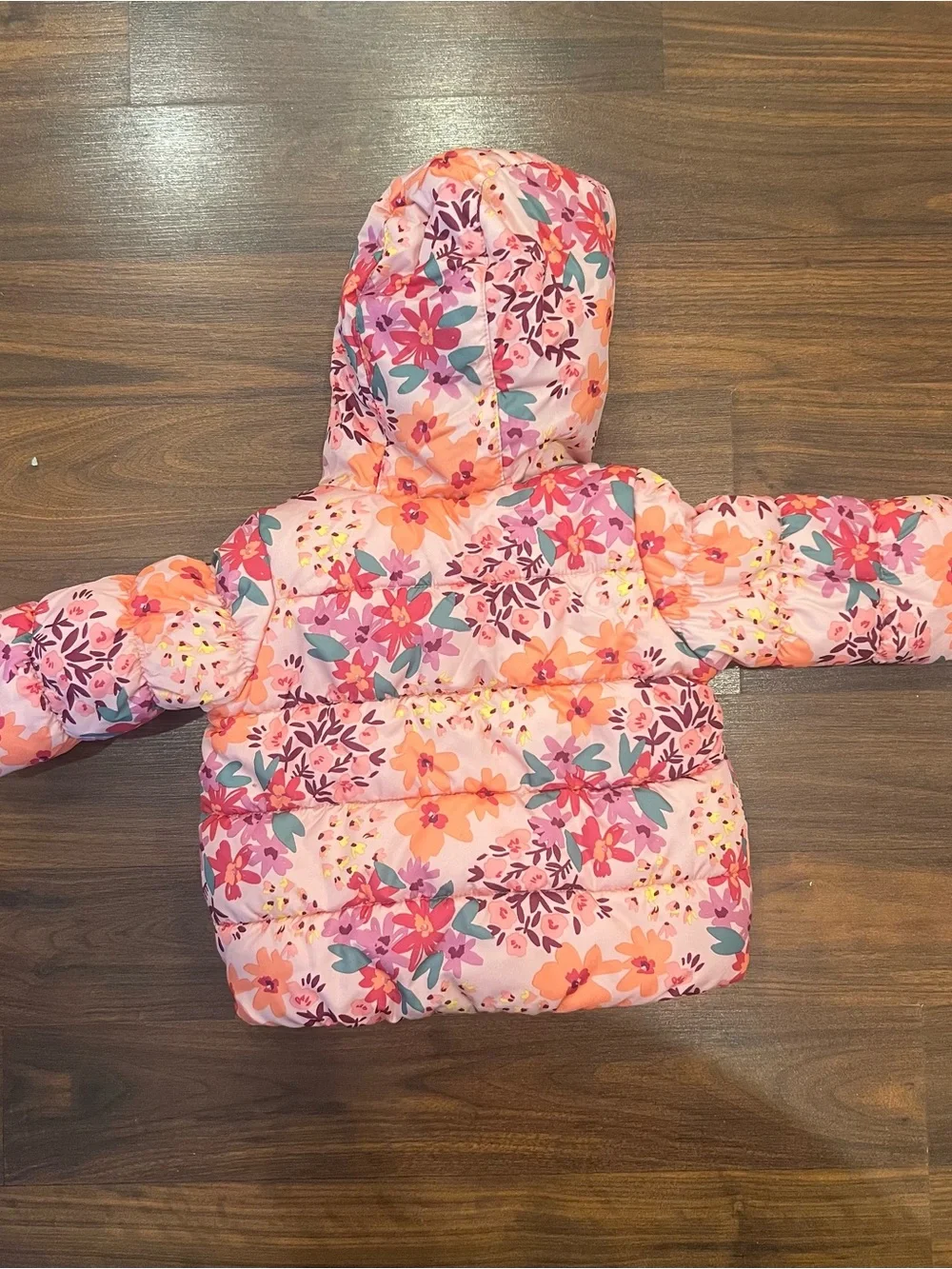 Carter’s 12M Girls Floral Puffer Coat Sherpa Hood
